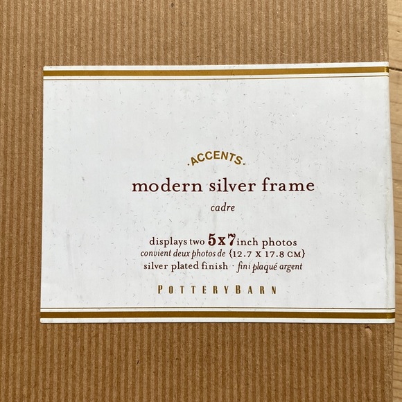 Pottery Barn Accents Pottery Barn Modern Silver Frame Displays Two